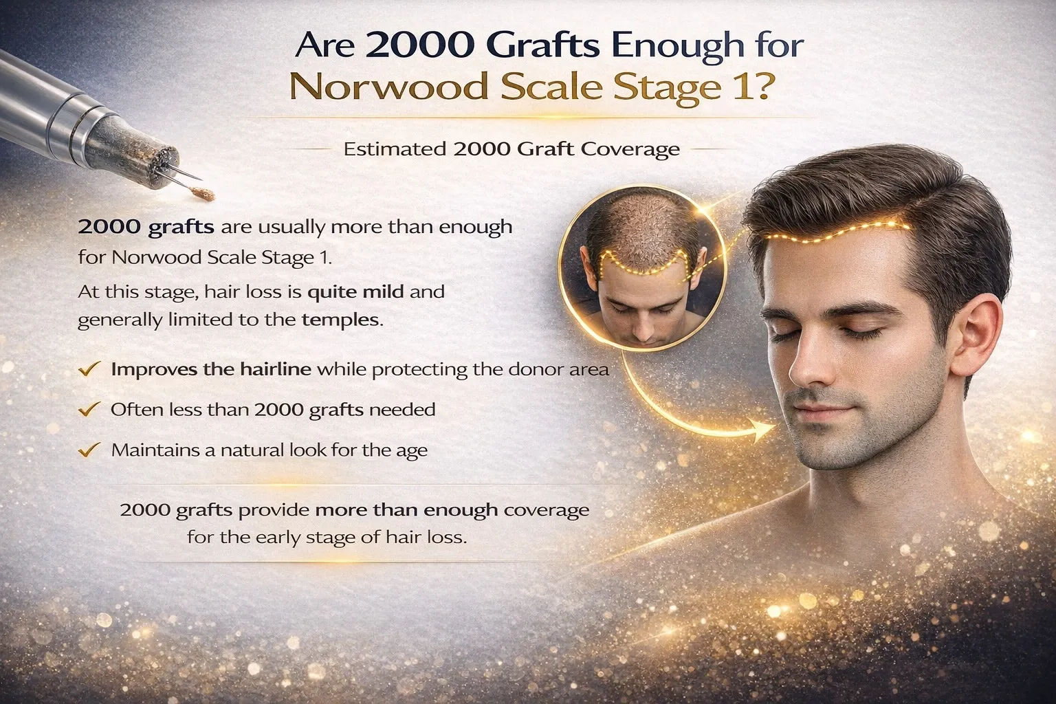 2000 Grafts Hair Transplant Coverage By Norwood Scale