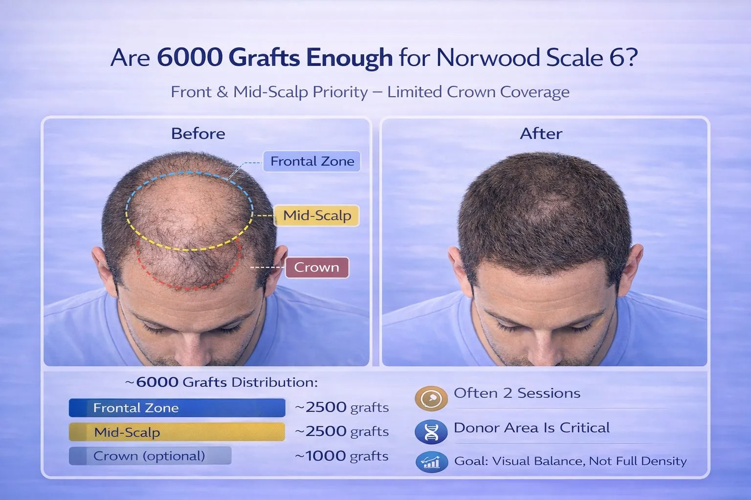 Ai Generated Illustration Not Real Patient Result Topic Is Are 6000 Grafts Enough For Norwood Scale 6
