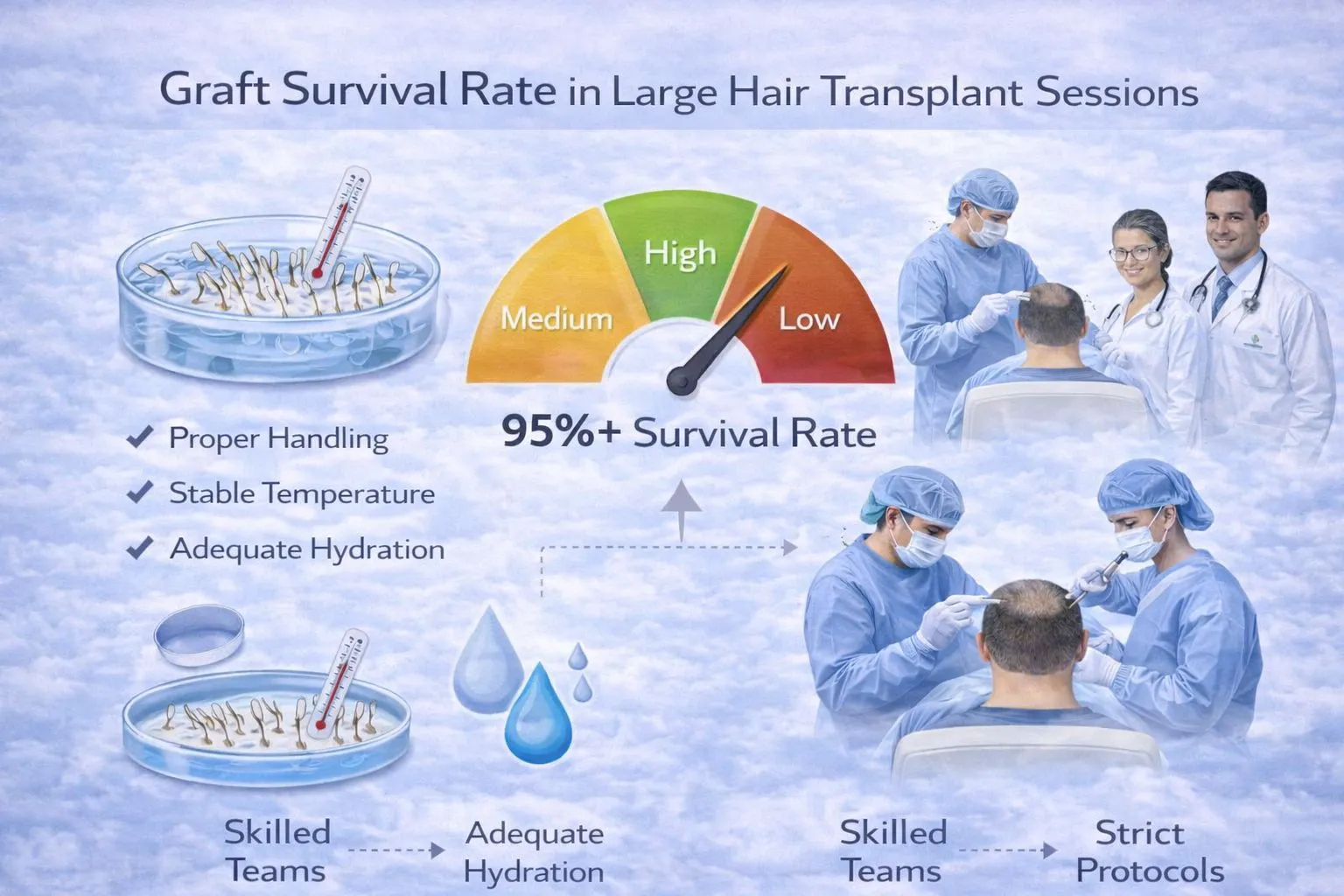 Graft Survival Rate In Large Hair Transplant Sessions